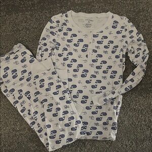 Roller Rabbit Kids White and Blue Whale Pajamas